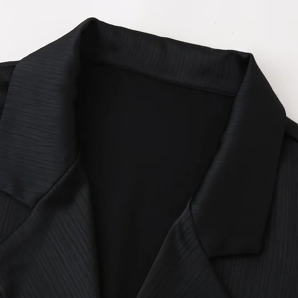 Wrinkle-Effect Double-Breasted Suit Set
