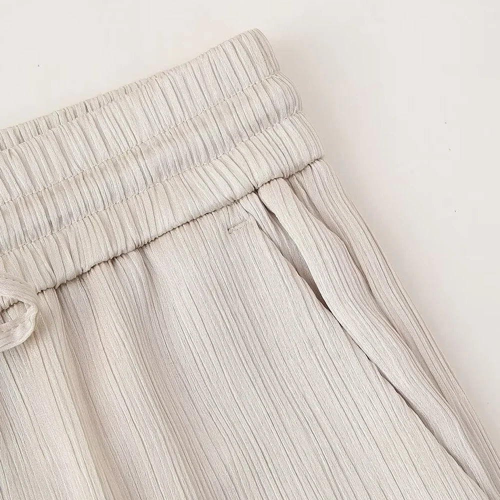 Wrinkle-Effect Double-Breasted Suit Set