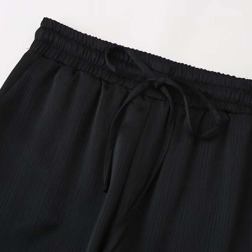Wrinkle-Effect Double-Breasted Suit Set