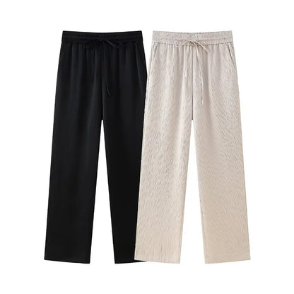 Wrinkle-Effect Double-Breasted Suit Set