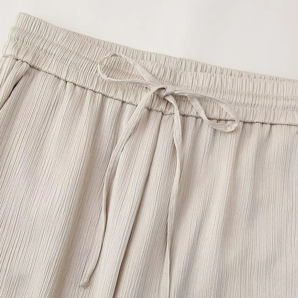 Wrinkle-Effect Double-Breasted Suit Set