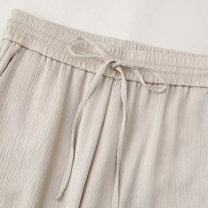 Wrinkle-Effect Double-Breasted Suit Set