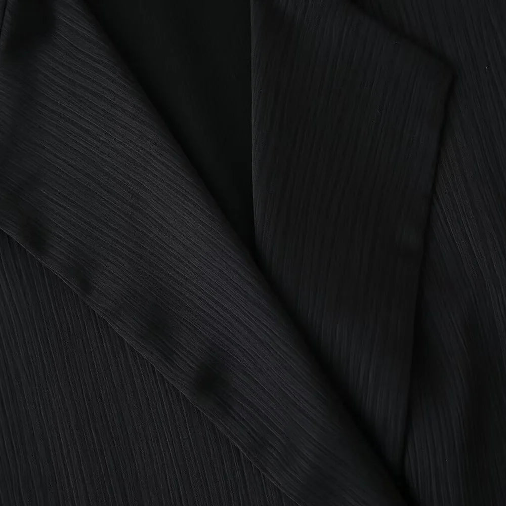 Wrinkle-Effect Double-Breasted Suit Set