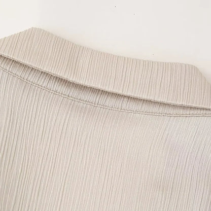 Wrinkle-Effect Double-Breasted Suit Set